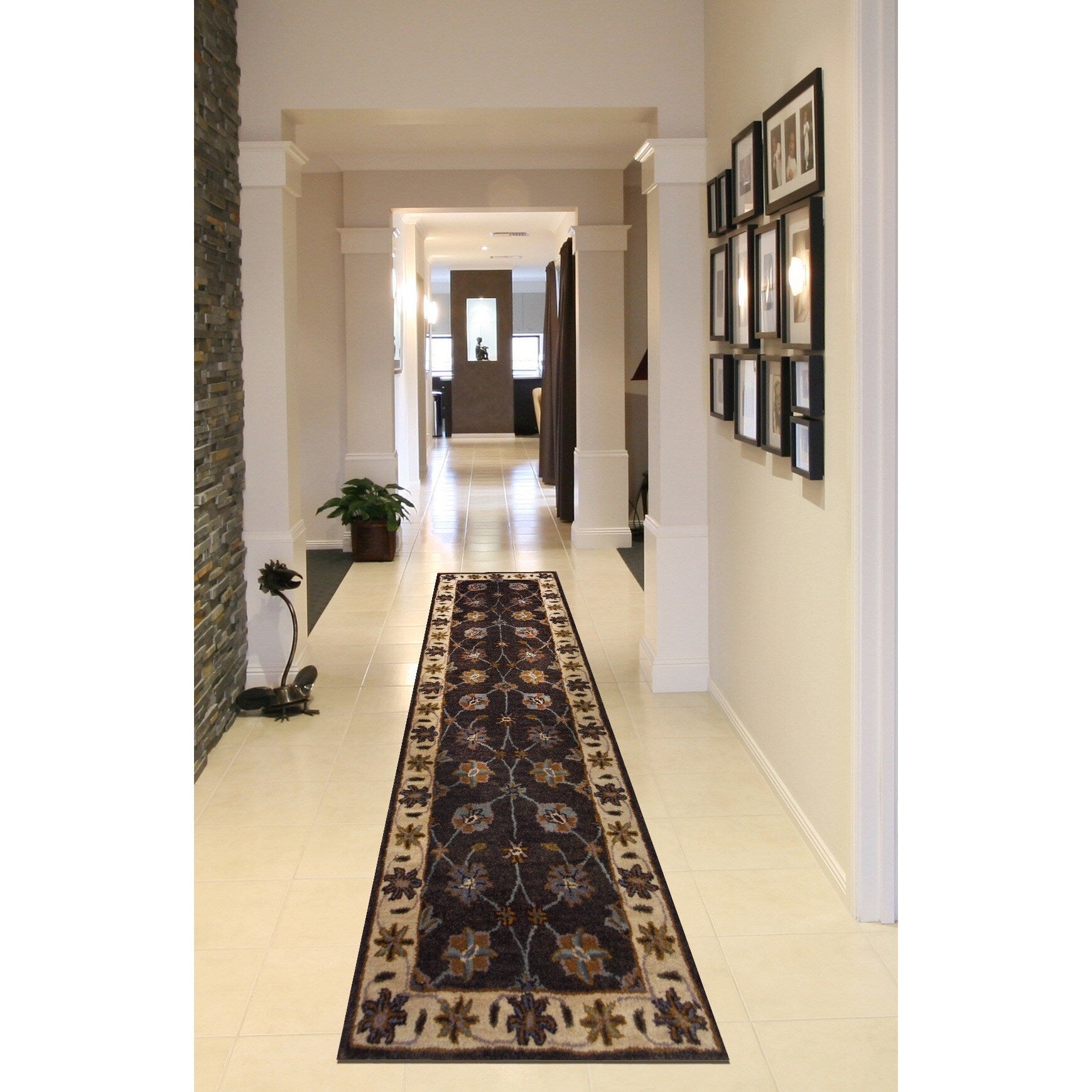 Handmade Herat Oriental Indo Mahal Wool Runner India 24 X 8