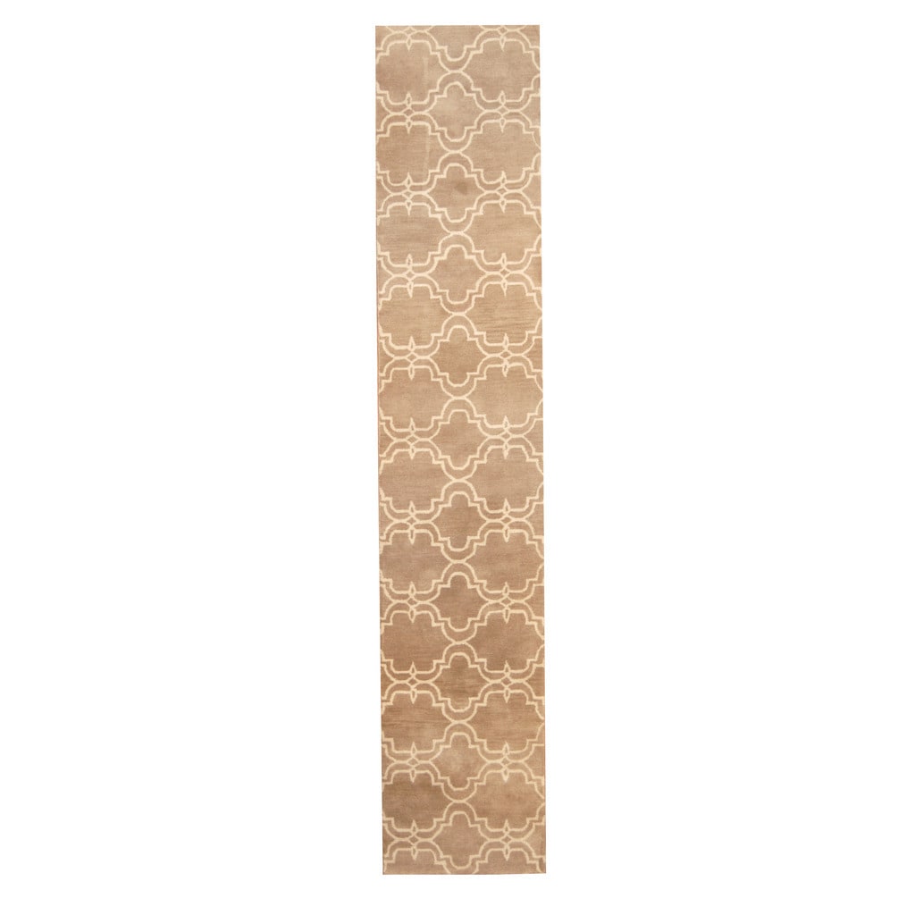 Handmade Herat Oriental Indo Tibetan Wool Runner India 24 X 12