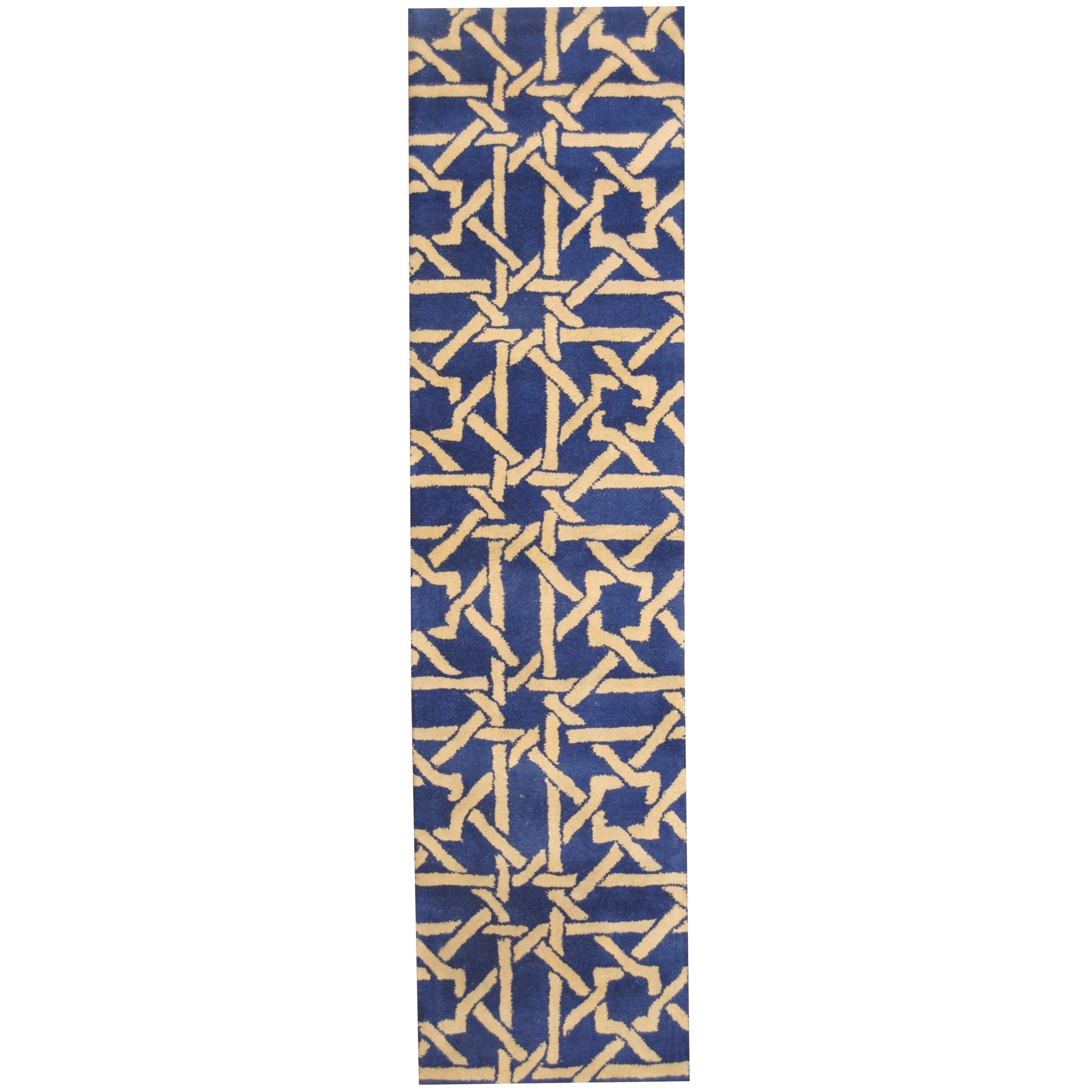 Handmade Herat Oriental Indo Tibetan Wool Runner India 23 X 9