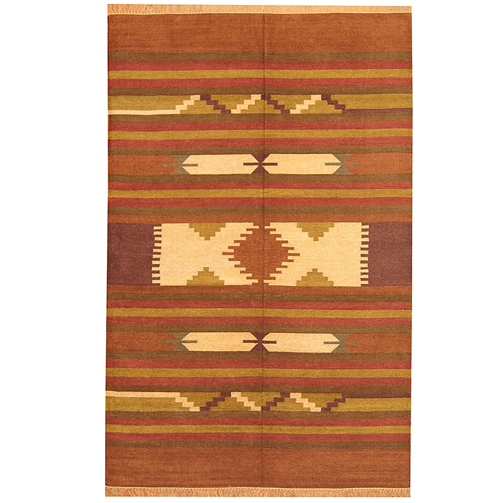 Handmade Herat Oriental Indo Chenille Dhurrie Wool Rug India 6 X 9