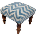 Handmade Herat Oriental Indo Printed Cotton Upholstered Wooden Stool India