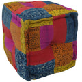 Herat Oriental Indo Handmade Striped Cotton Pouf