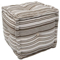 Herat Oriental Indo Handmade Striped Cotton Pouf