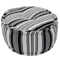 Herat Oriental Indo Handmade Striped Cotton Round Pouf
