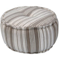 Herat Oriental Indo Handmade Striped Cotton Round Pouf