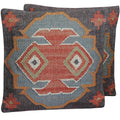 Herat Oriental Indo Handmade Wool Jute Kilim Pillows Set Of Two
