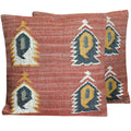 Herat Oriental Indo Handmade Wool Jute Kilim Pillows Set Of Two