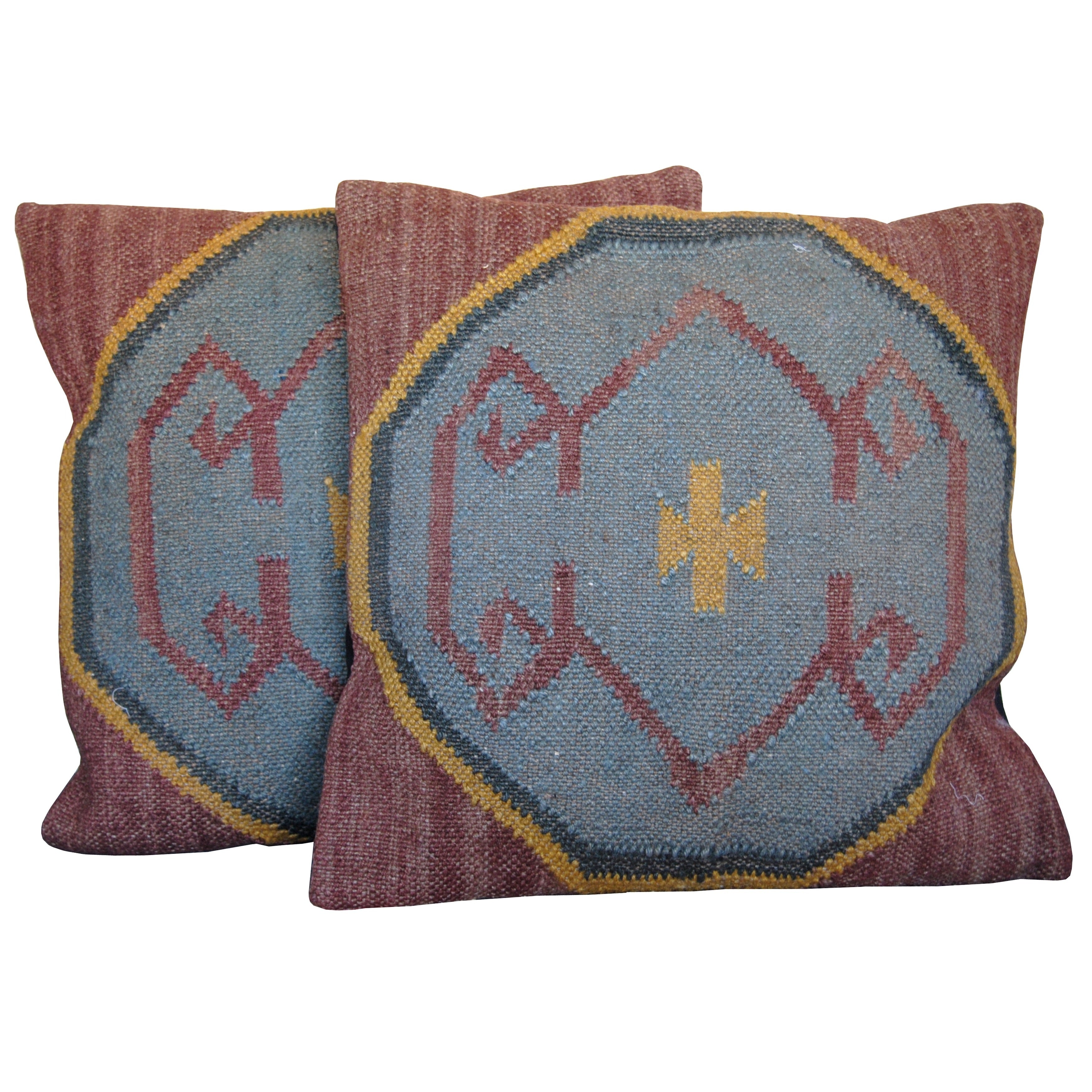 Handmade Herat Oriental Indo Kilim Throw Pillows Set Of Two