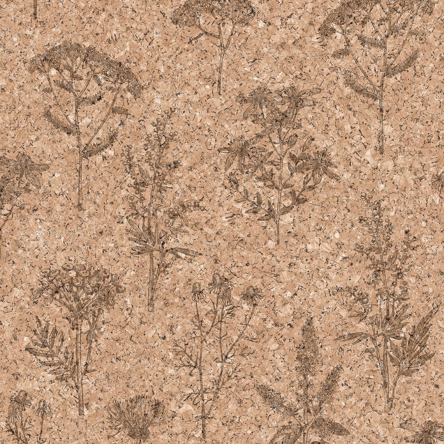 Veer Decor Herbarium Hues Herbs And Grass Natural Cork Wallpaper
