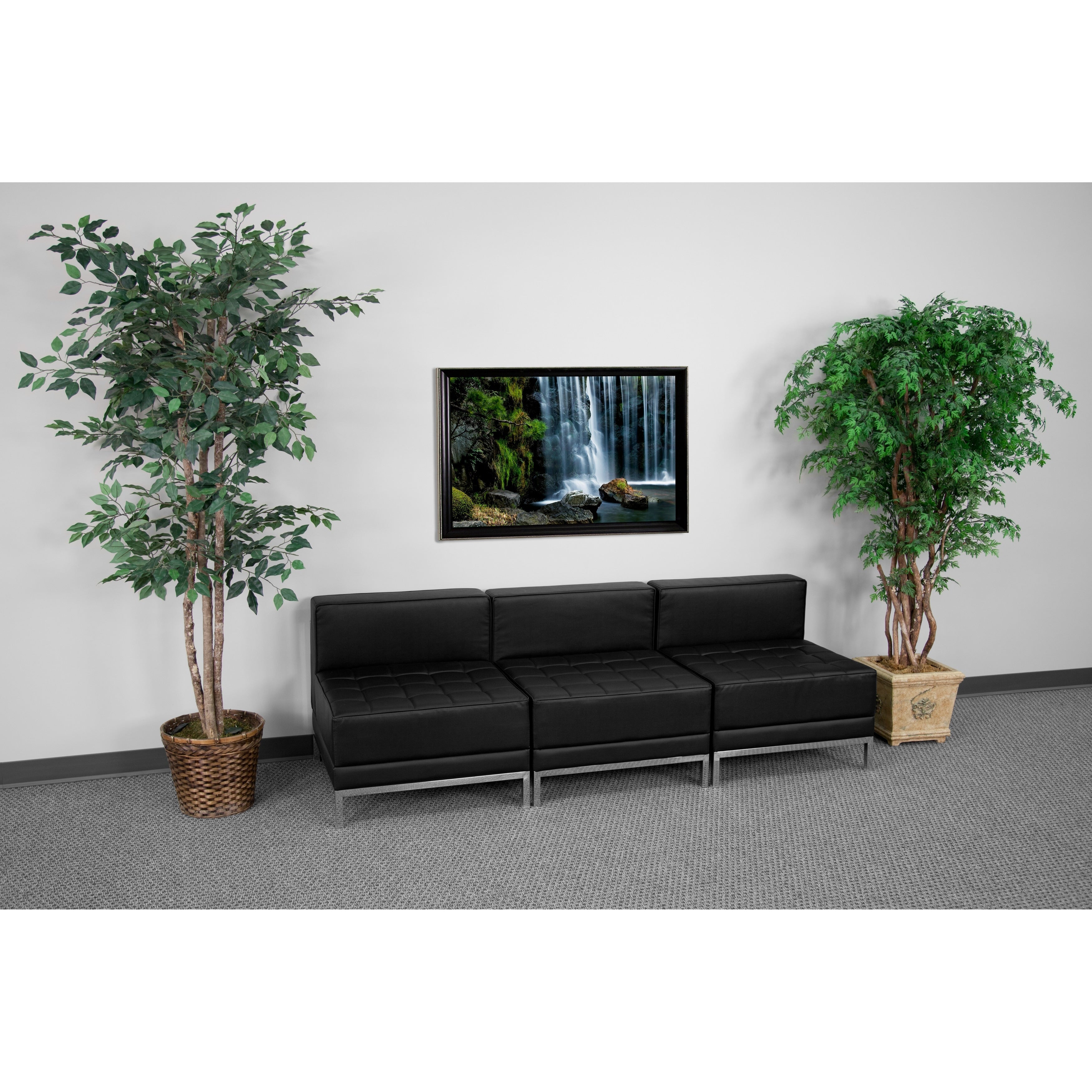 Hercules Imagination Series Black Leather Lounge 3 Piece Set 84 W X 28.75 D X 27.25 H