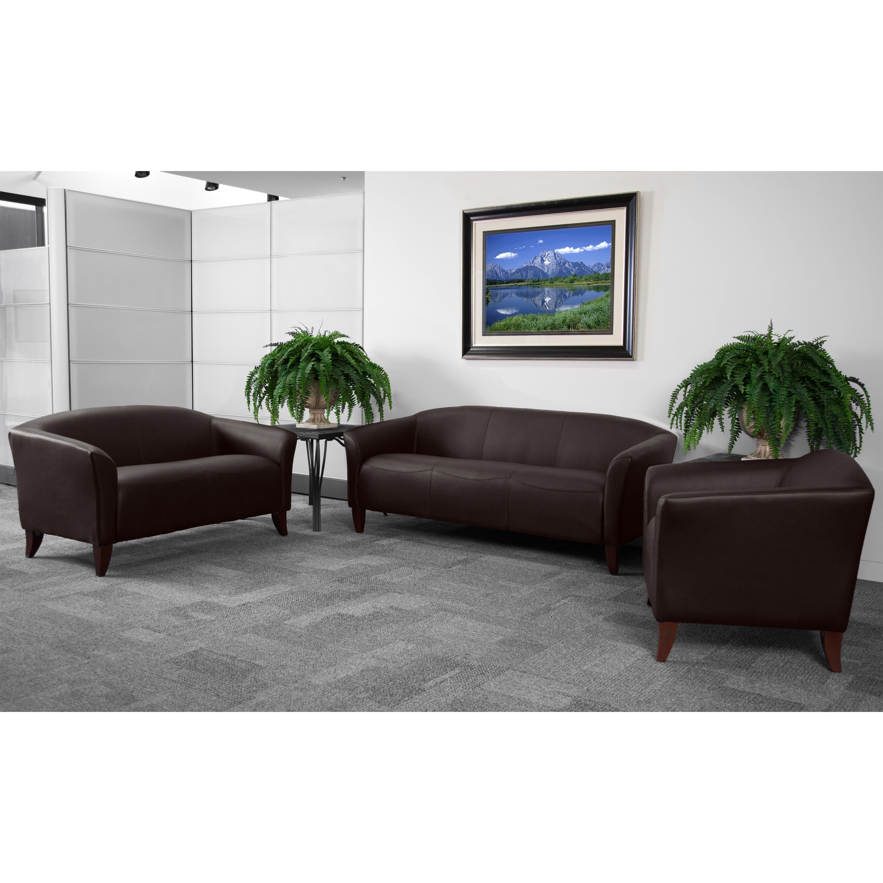 Hercules Imperial Series Leathersoft Reception Area Sofa Set 33.5 72.75 W X 29 31 D X 29 H