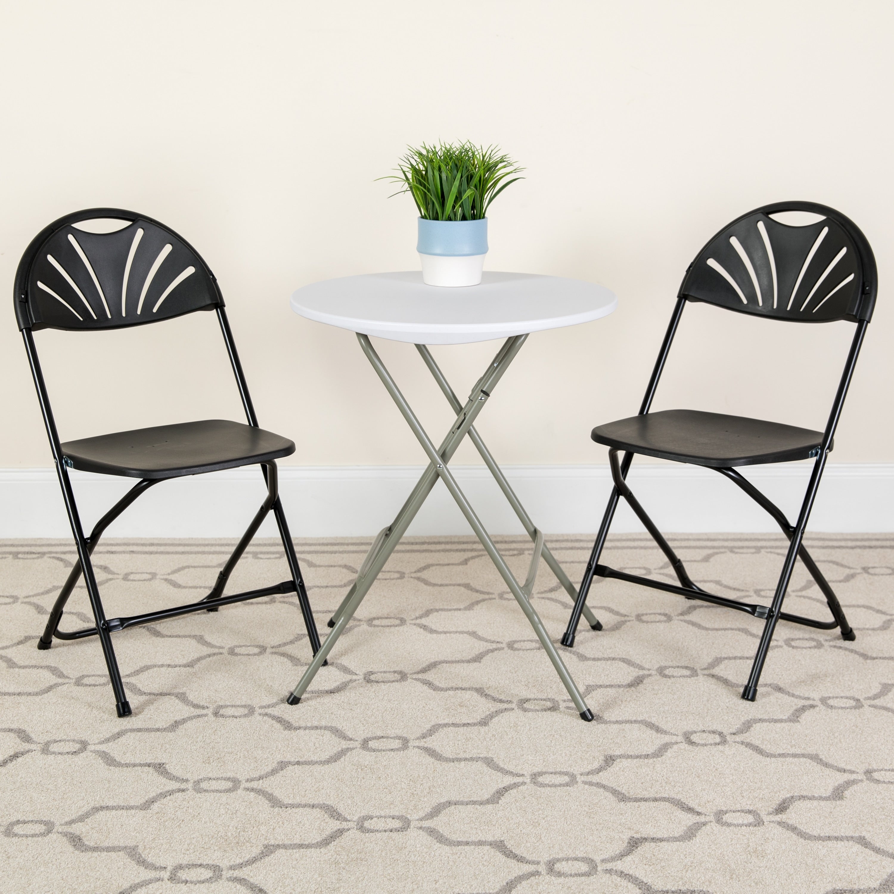 Hercules Series 800 Pound Capacity Plastic Fan Back Folding Chair