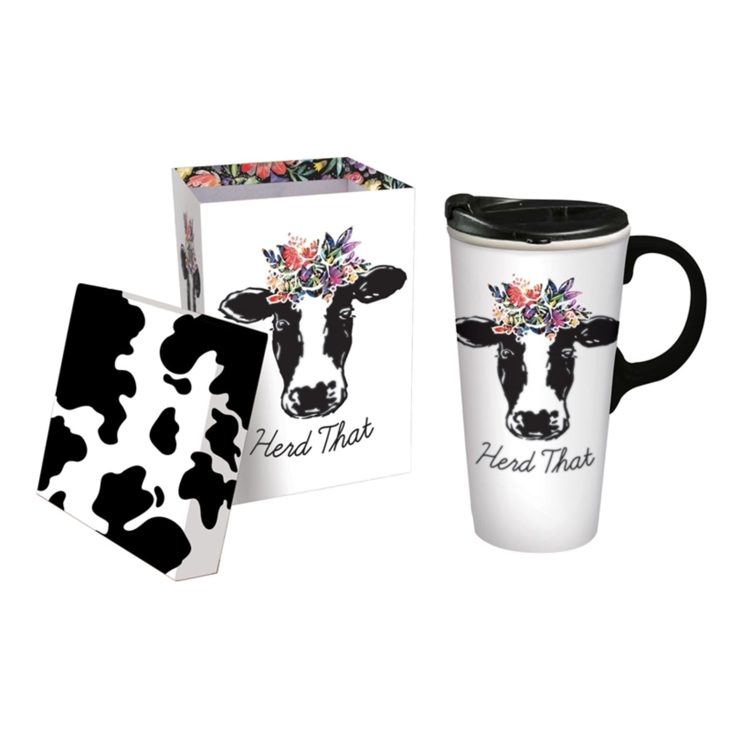 Herd That 17 Fl. Oz. Ceramic Travel Cup W Tritan Lid And Matching Gift Box