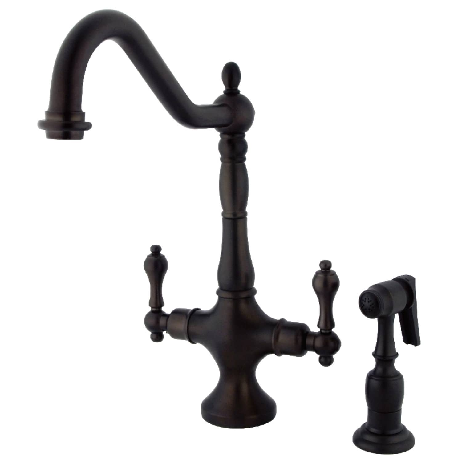 Heritage 2 Handle Kitchen Faucet With Brass Sprayer