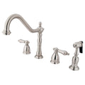 Heritage 8 Inch Widespread Kitchen Faucet With Brass Sprayer