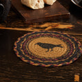 Vhc Heritage Farms Mustard Tan Yellow Primitive Tabletop Kitchen Crow Stenciled Jute Trivet