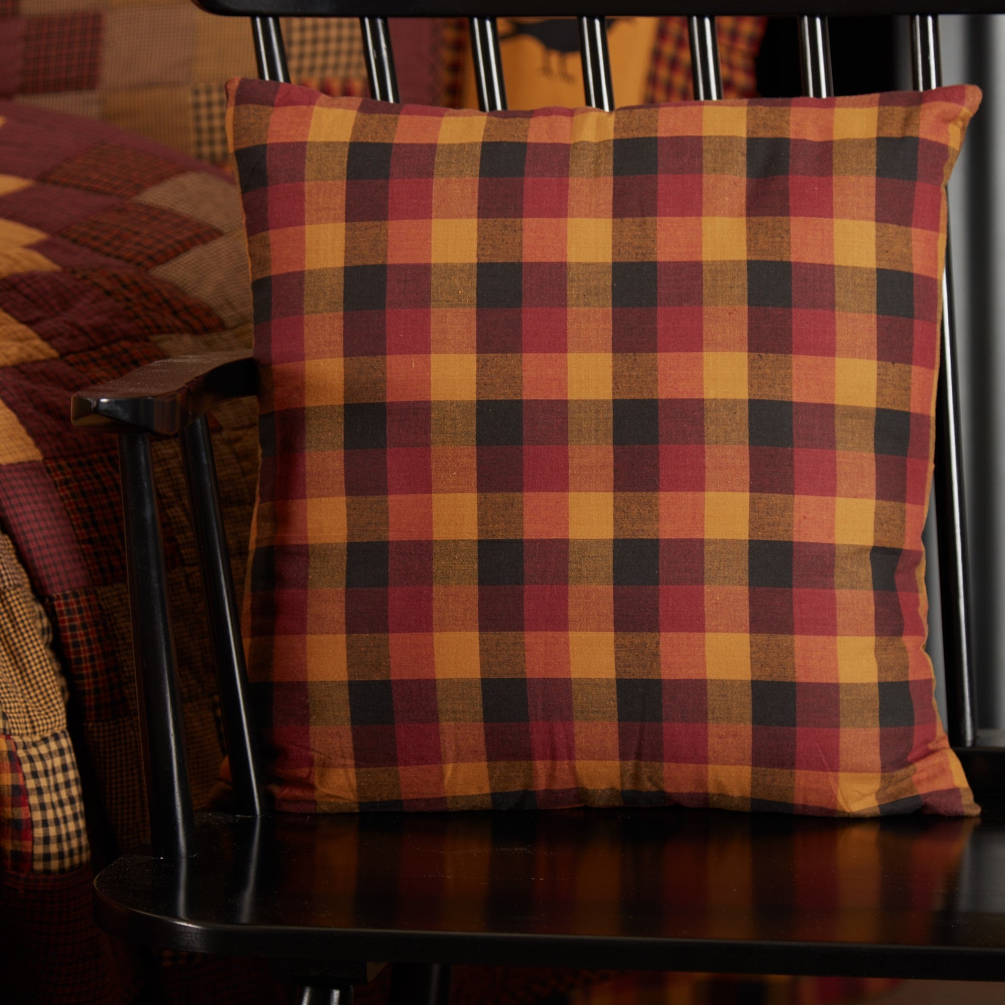 Heritage Farms Primitive Check Fabric Pillow 16X16