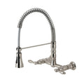 Heritage Two Handle Wall Mount Pull Down Sprayer Kitchen Faucet