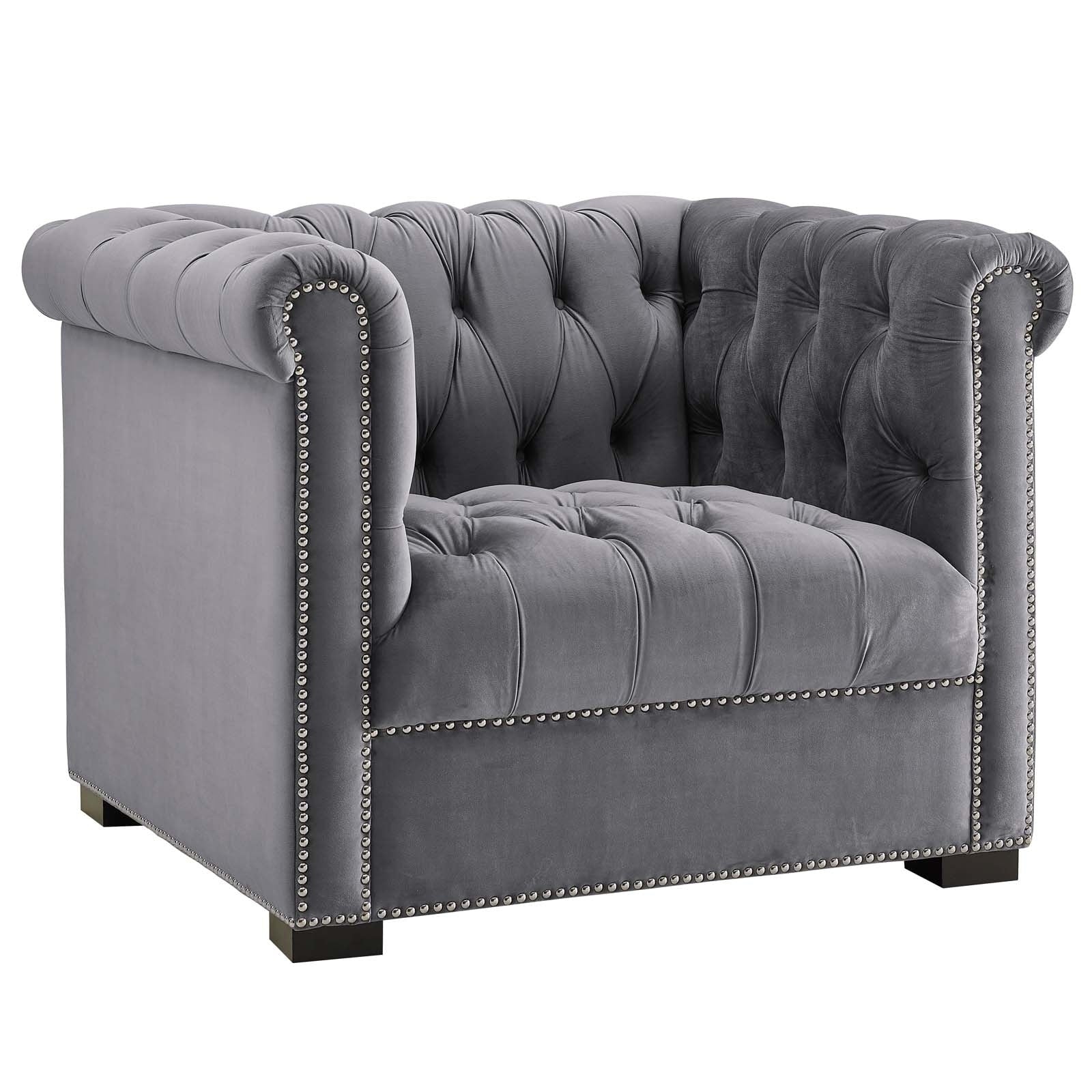 Heritage Upholstered Velvet Armchair
