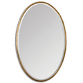 Herleva Gold Oval Mirror Antique Gold 17.75X28X1.125
