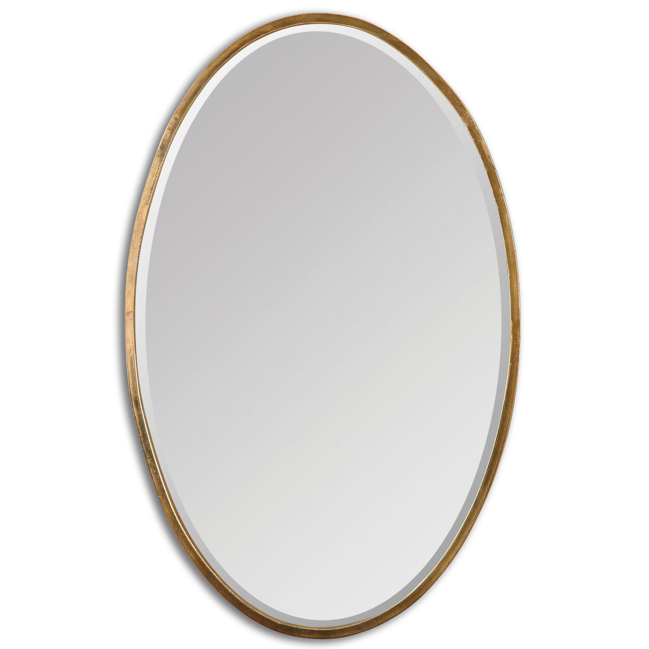 Herleva Gold Oval Mirror Antique Gold 17.75X28X1.125