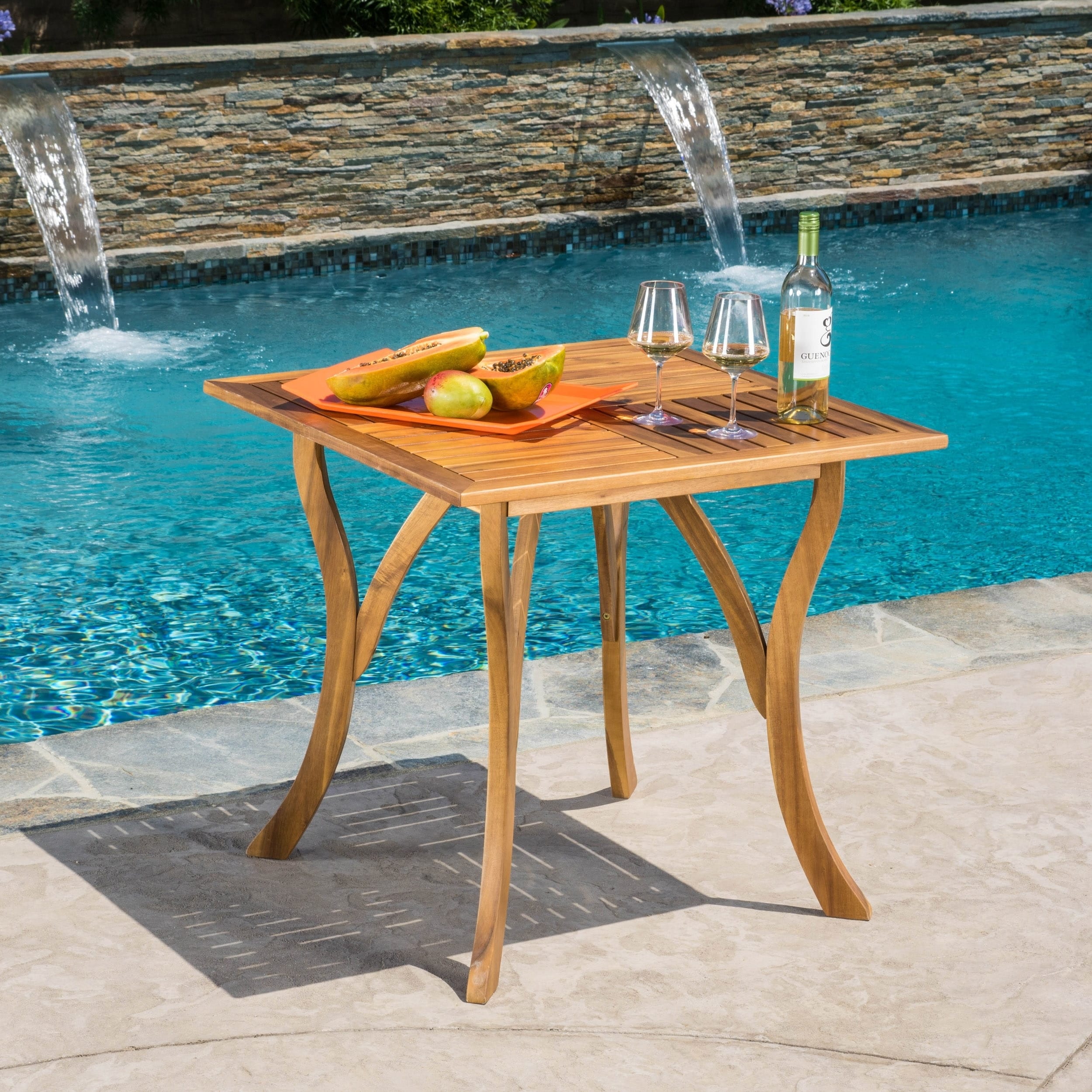 Hermosa Outdoor Acacia Wood Square Dining Table By Christopher Knight Home