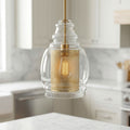 Herndon 11 Inch Wide 1 Light Pendant In Antique Gold 11In W X 11In D X 16In H