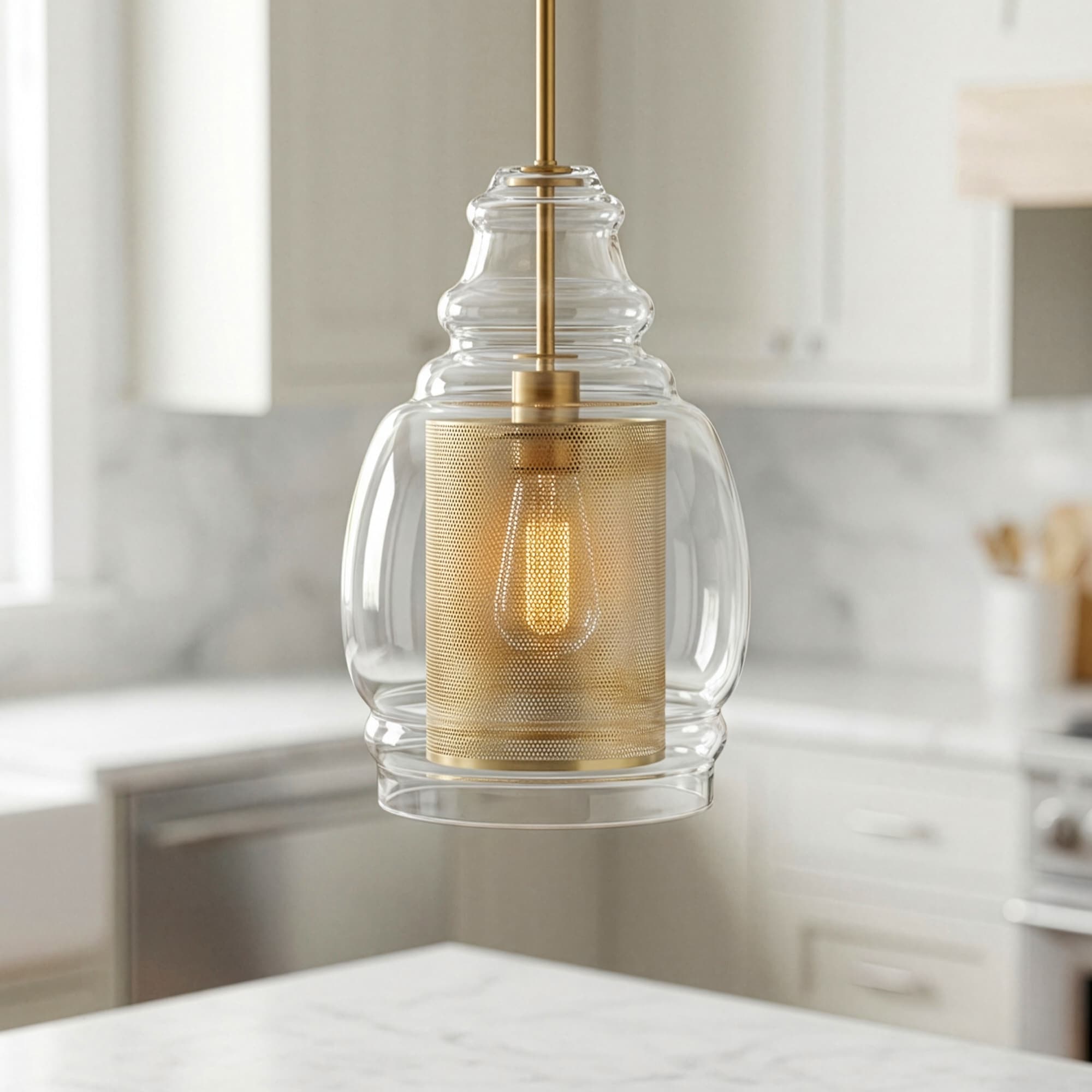 Herndon 11 Inch Wide 1 Light Pendant In Antique Gold 11In W X 11In D X 16In H