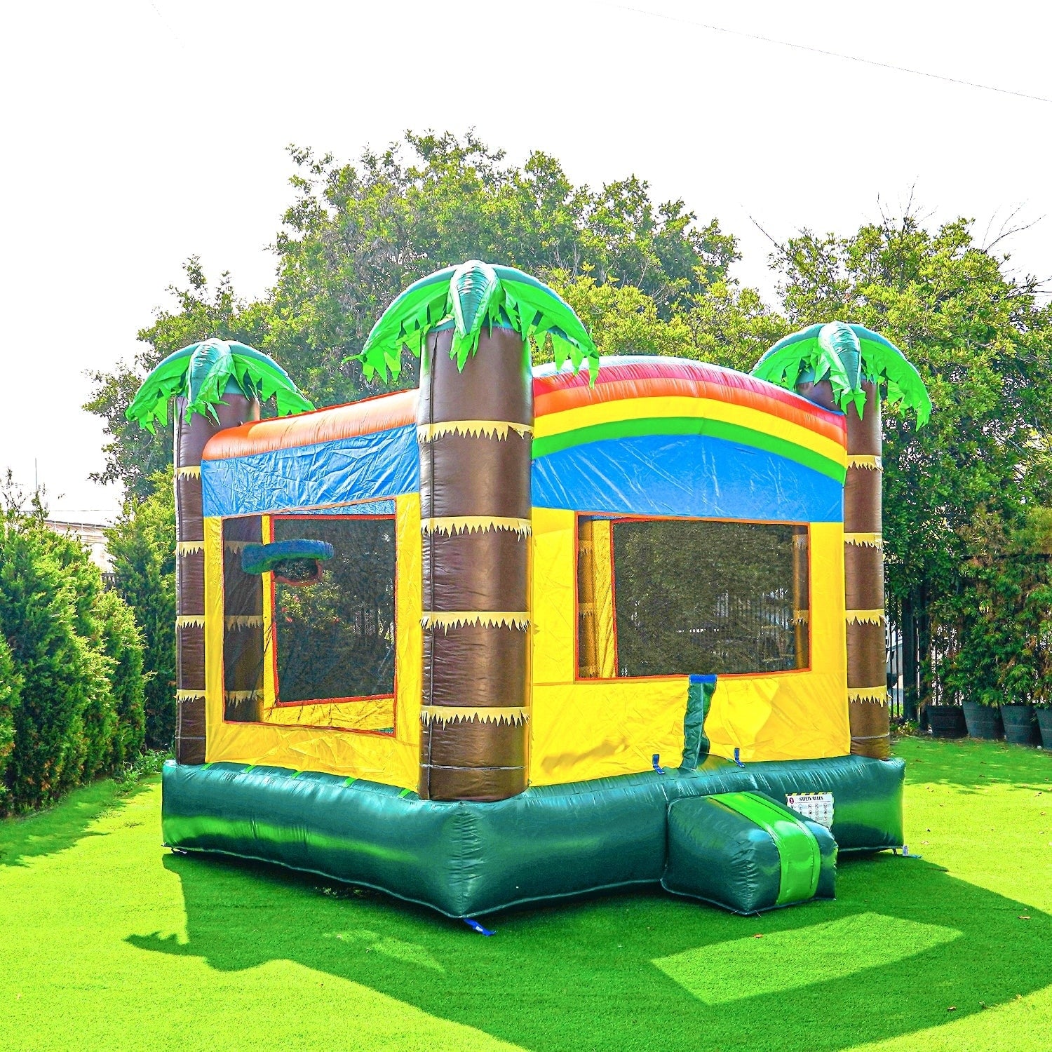 Jumporange Commercial Grade Safari Inflatable Bounce Castle Green Brown