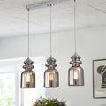 Herodion Chrome 3 Light Pendant With Clear Shade