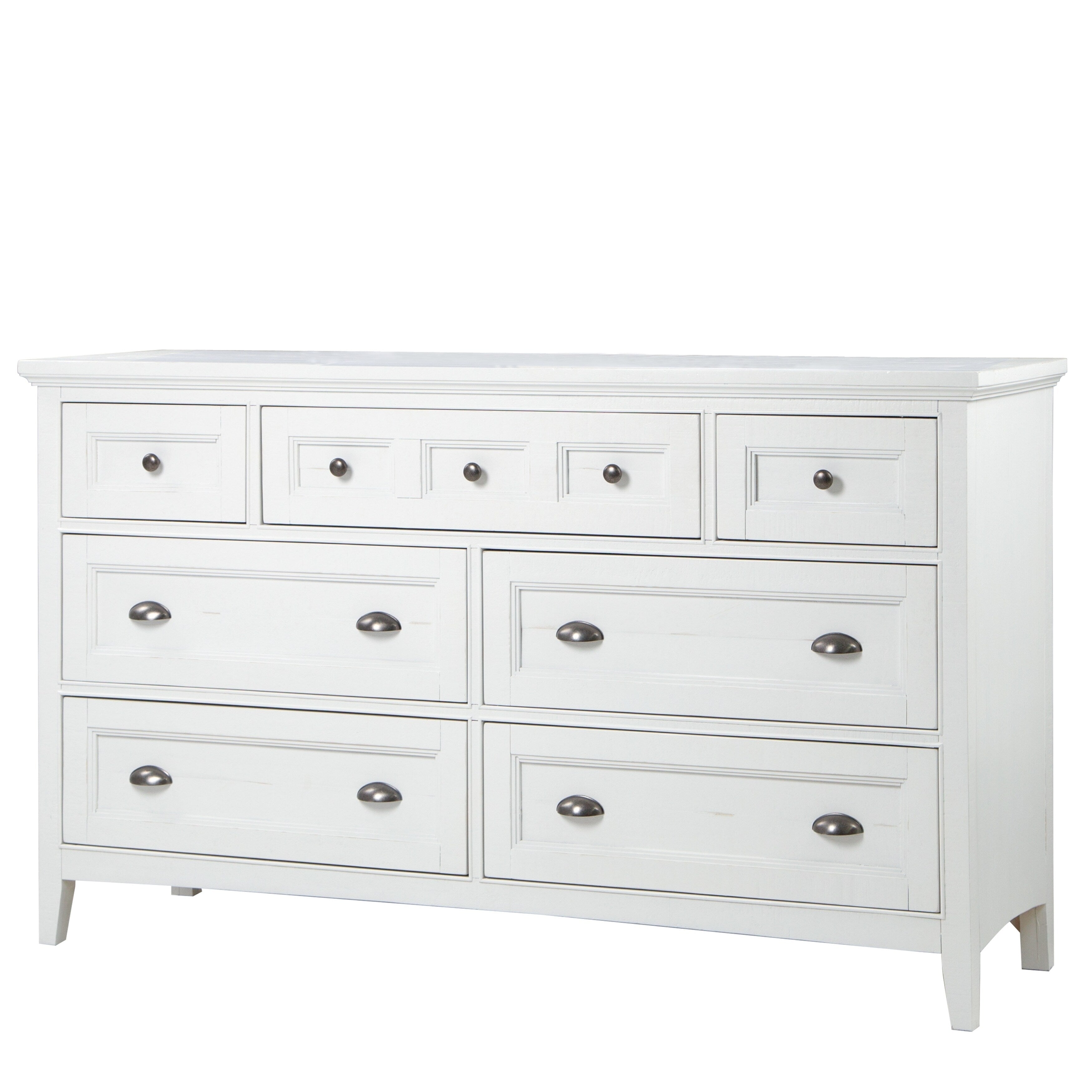 Heron Cove Relaxed Traditional Soft White 7 Drawer Dresser