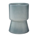 Hery Garden Side Table Stool Hourglass Glossy Blue Soda Lime Glass