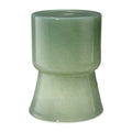 Hery Garden Side Table Stool Hourglass Glossy Green Soda Lime Glass