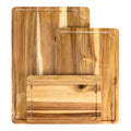 Hespera Handcrafted Acacia Wood Grain Reversible Cutting Board With Juice Grooves And Built In Handle Set Of 3