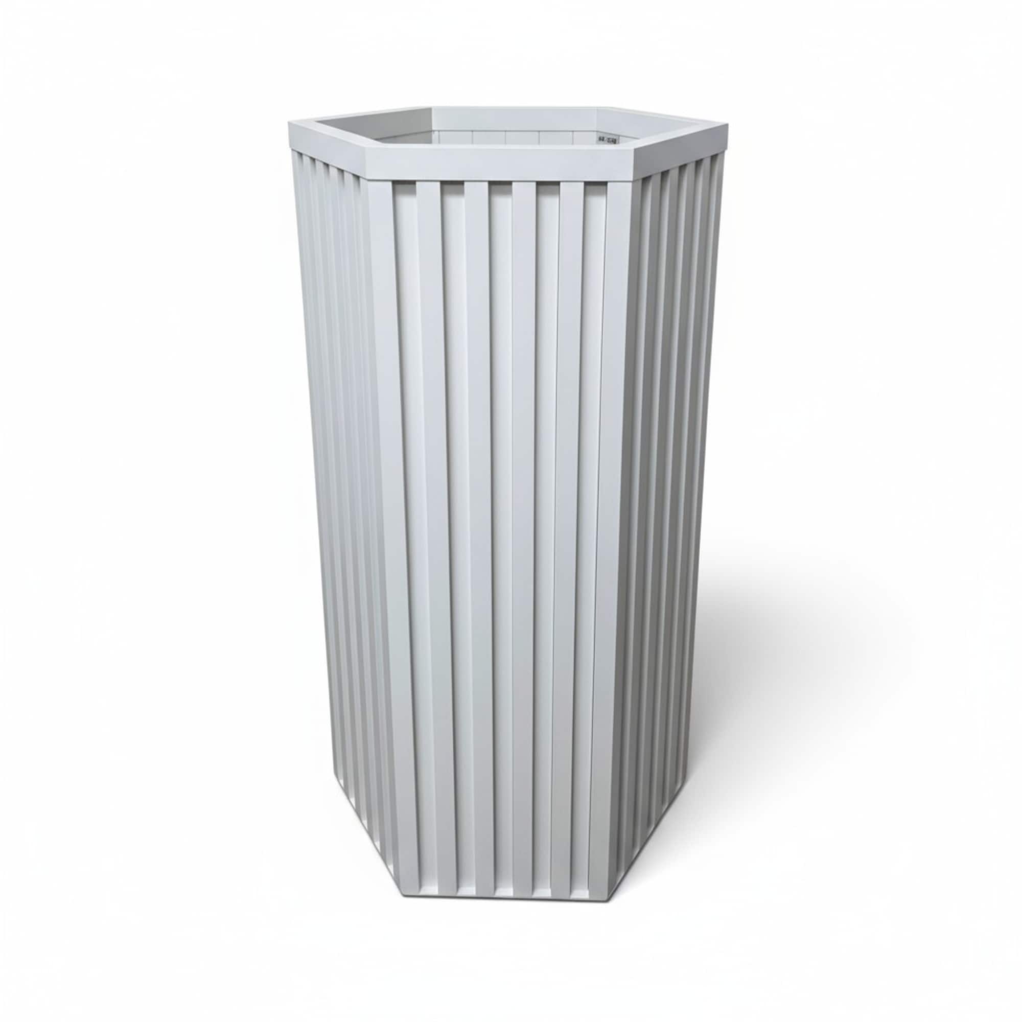 Hexagon Column Planter Lg White