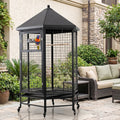 Hexagon Spire Bird Cage On Locking Wheels