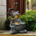 Hi Line Frog Fountain With Led Light