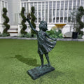 Hi Line Girl With Butterfly Sculpture