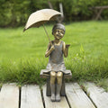 Hi Line Girl With Umbrella Garden Statue