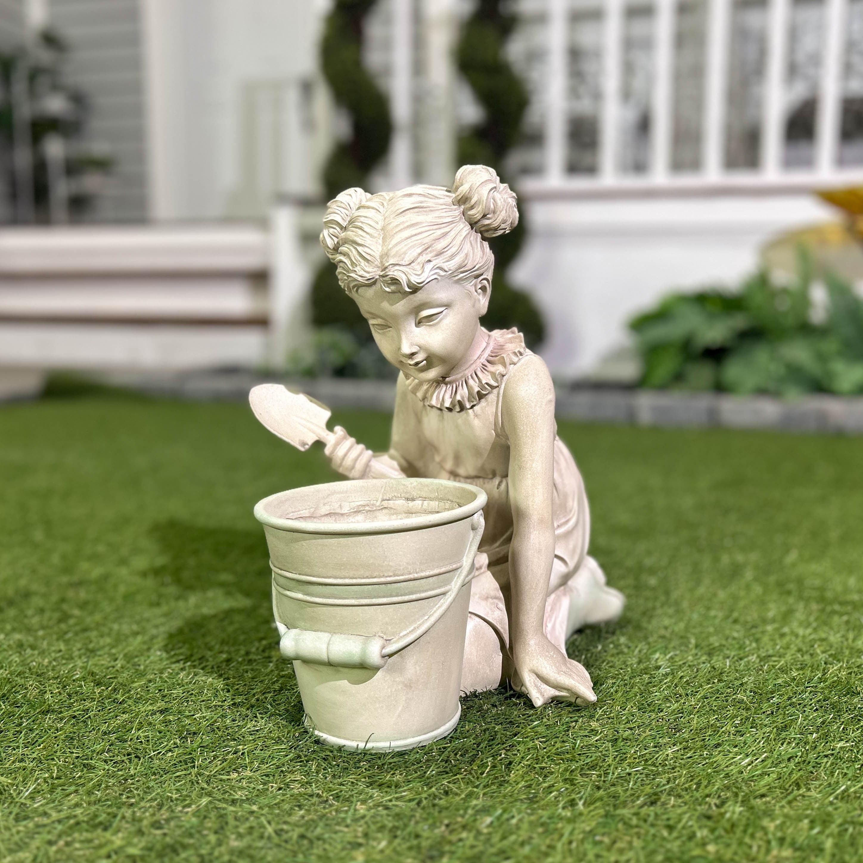 Hi Line Little Girl Planter Statue