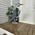 Hi Line Metal Blue Heron Decorative Garden Statue