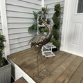 Hi Line Metal Chrome Heron Decorative Garden Statue Set