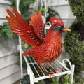 Hi Line Metal Flying Cardinal Statue