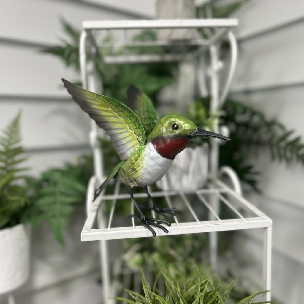 Hi Line Metal Humming Bird Statue