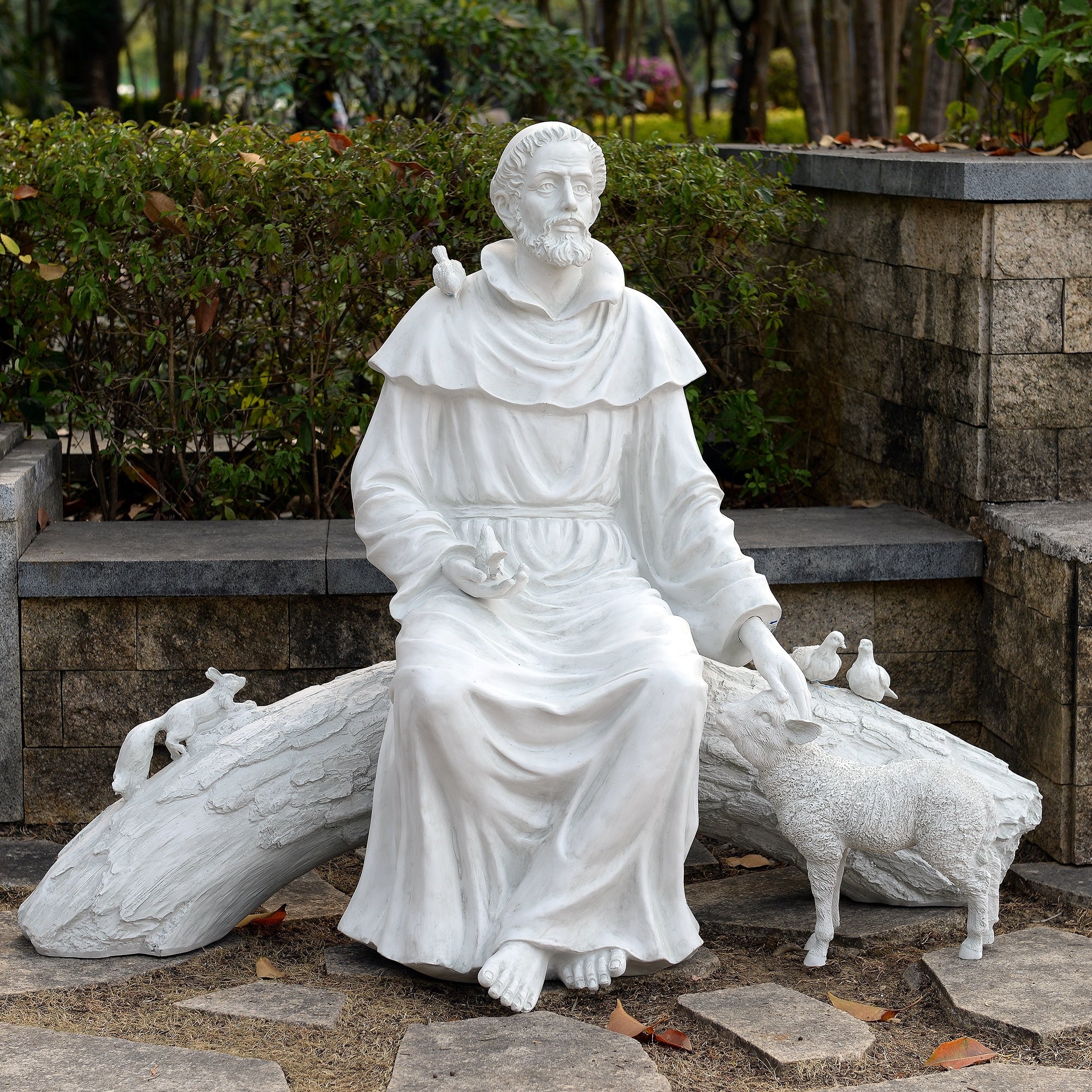 Hi Line Saint Francis Woodland Scene Statue