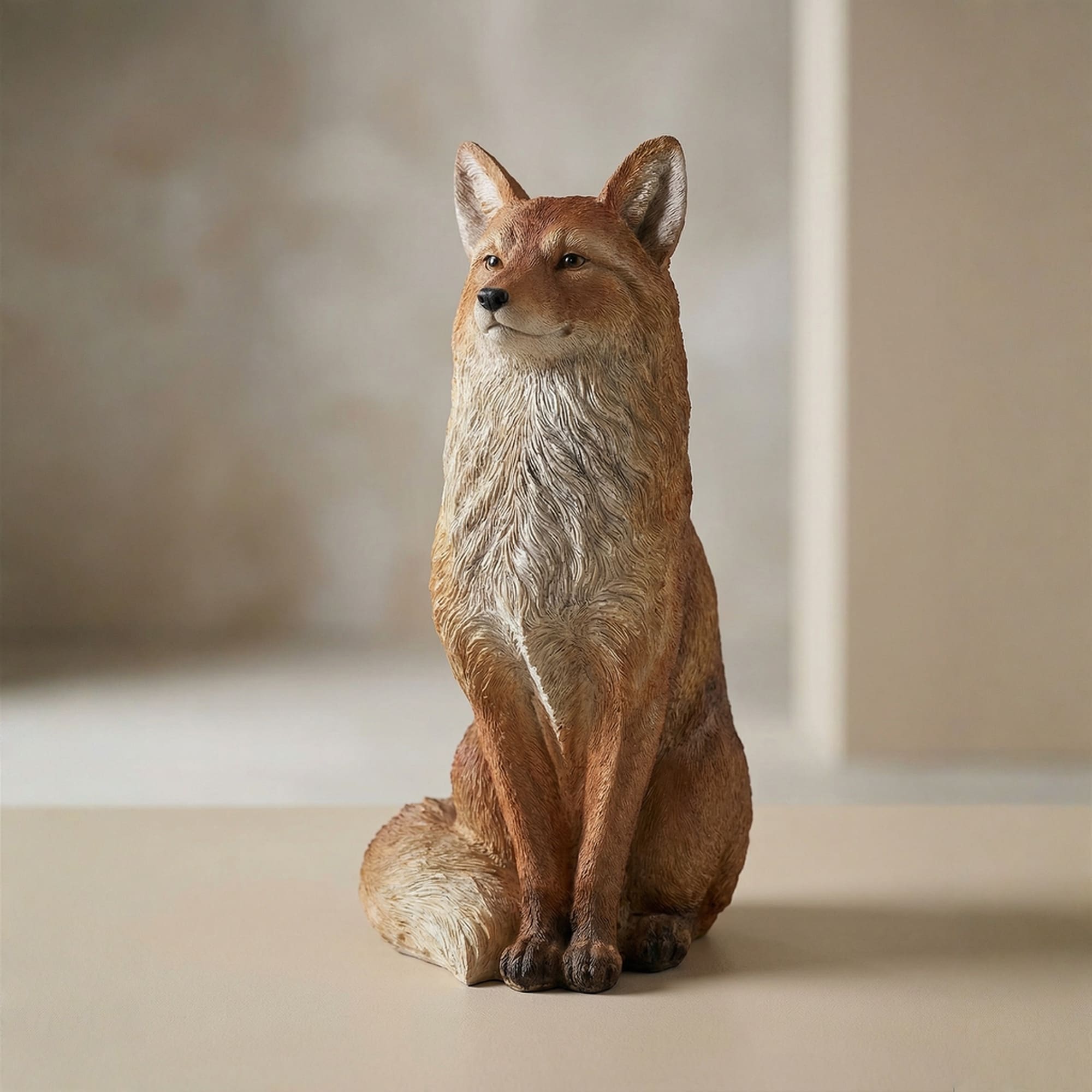 Hi Line Seated Fox Sculpture