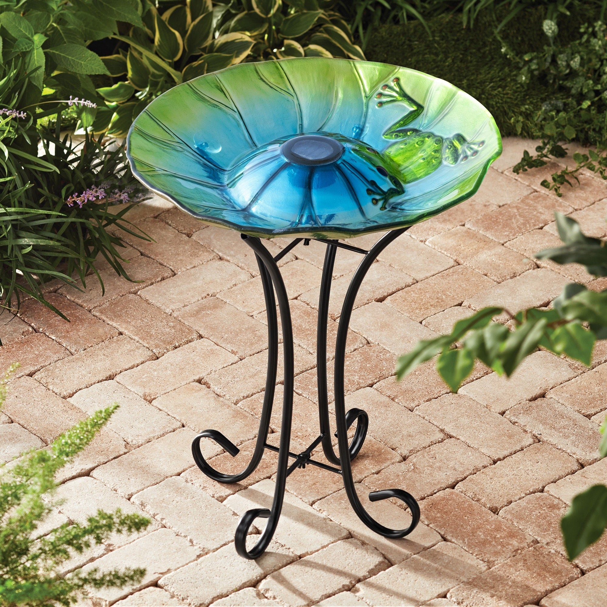 Hi Line Solar Frog Bird Bath