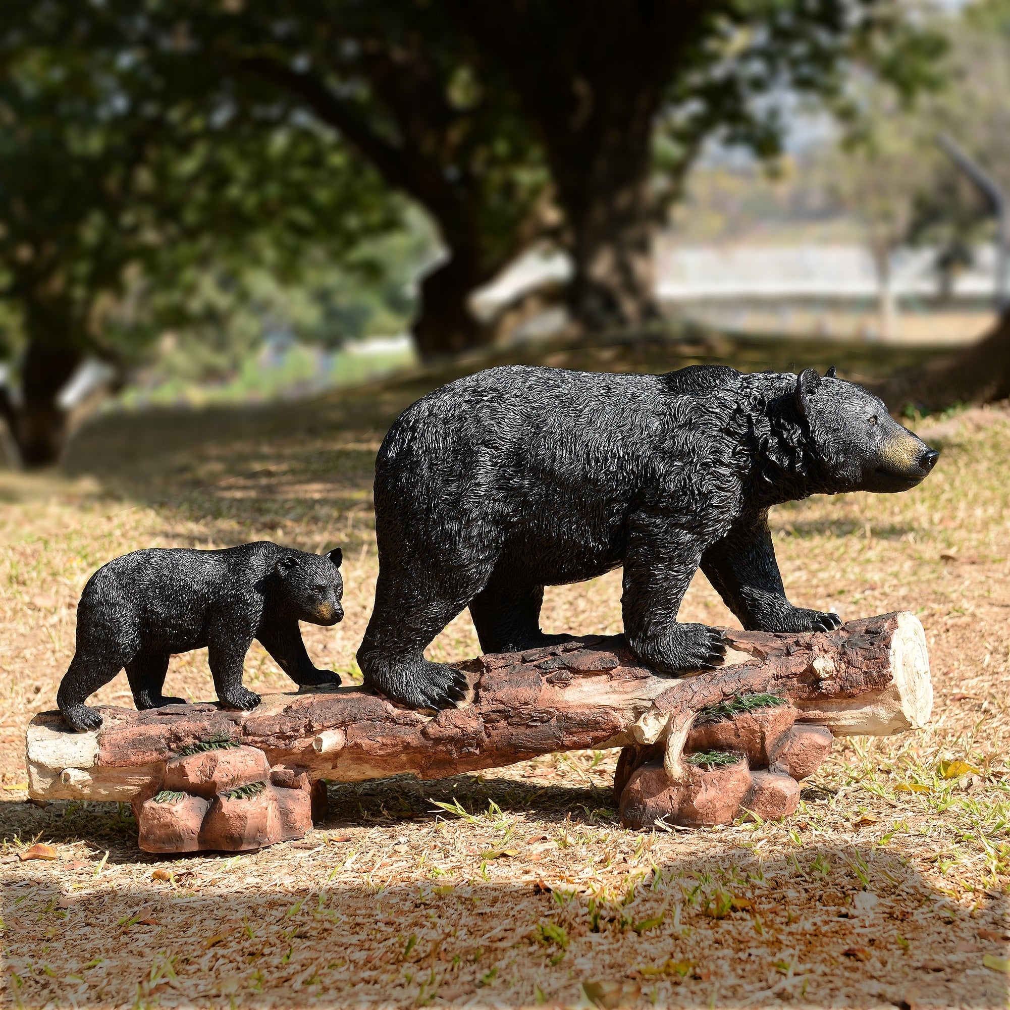Hi Line Two Black Bears Statue
