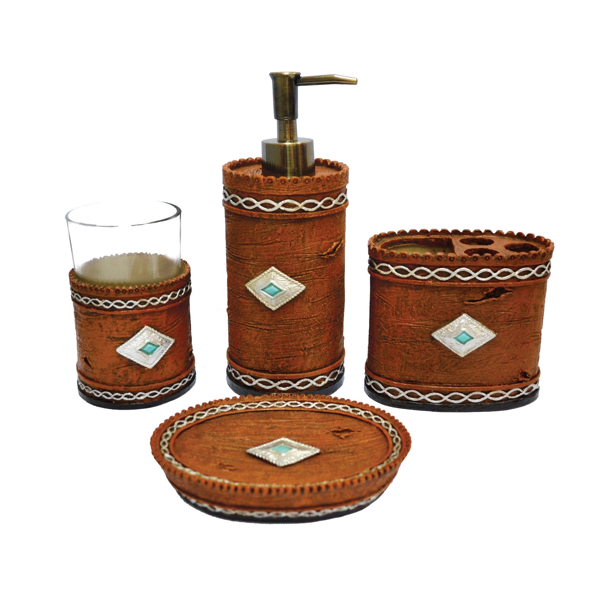 Hiend Accents 4 Piece Southwestern Bathroom Set