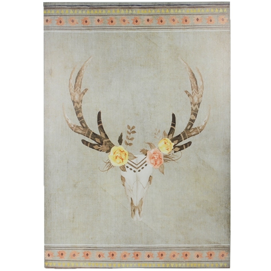Hiend Accents Bohemian Desert Skull Canvas Brown 28 X 20